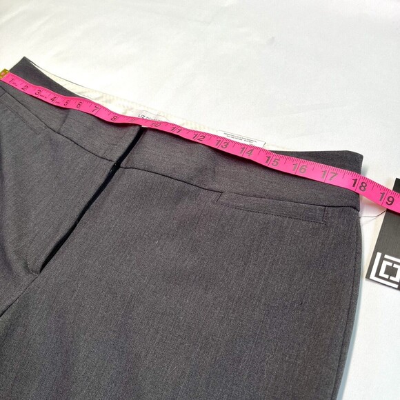 NWT Liz Claiborne Audra Dress Career Pants Gray Sz 14 Straight Wide Leg Relaxed - Picture 7 of 9